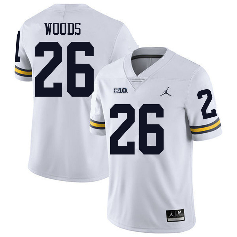 Jordan Brand Men #26 J'Marick Woods Michigan Wolverines College Football Jerseys Sale-White